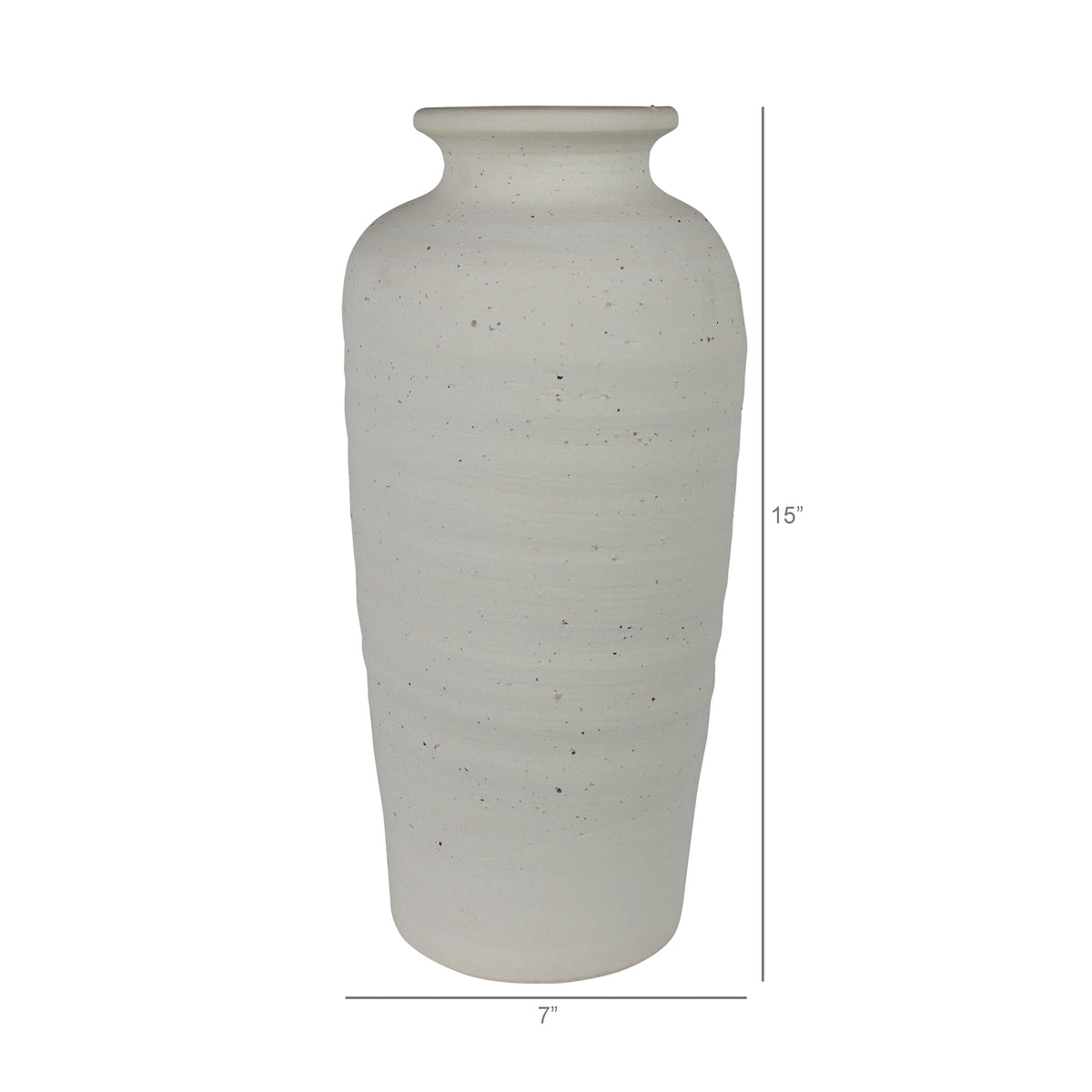 Tall Stoneware Vase — Speckled White — HomArt