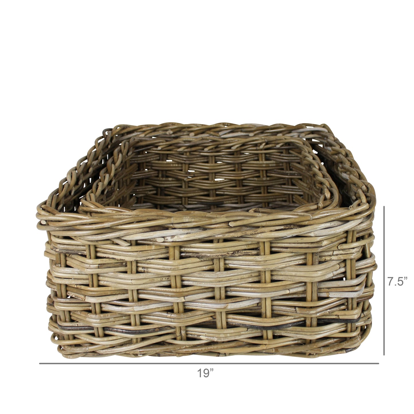 Square Rattan Baskets — Set of 2 — HomArt