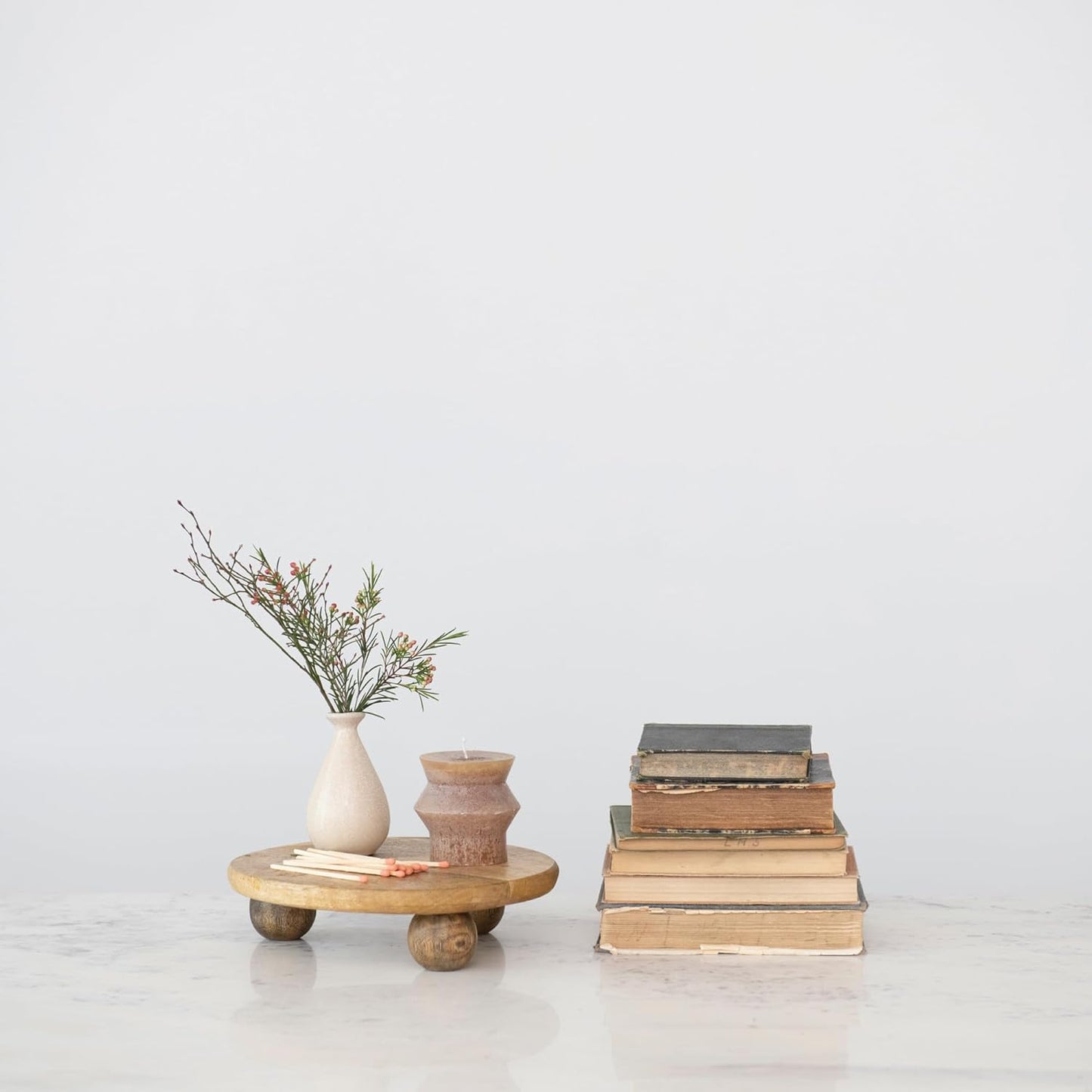 Creative Co-Op Hand-Carved Pedestal