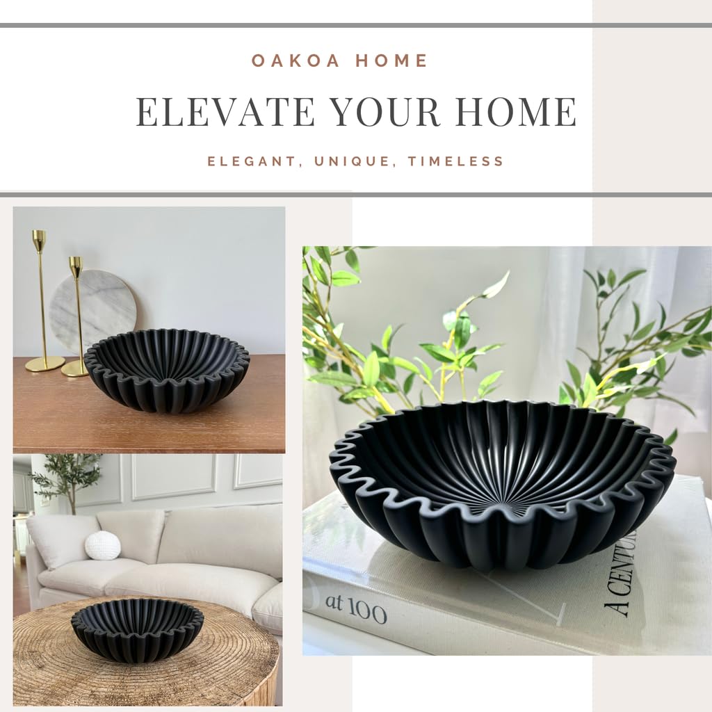 OAKOA Concrete Ruffled Bowl