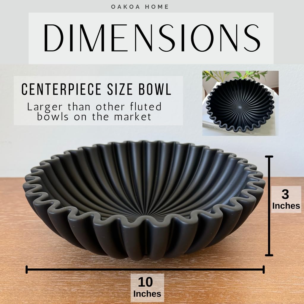 OAKOA Concrete Ruffled Bowl
