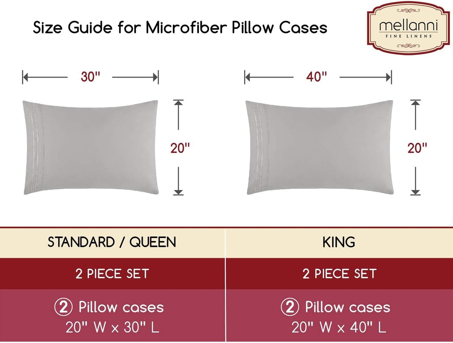 Mellanni Pillow Case Set