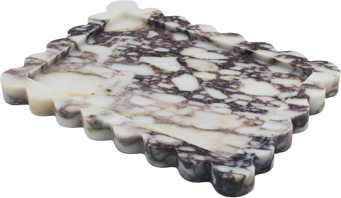 Scalloped Marble Tray