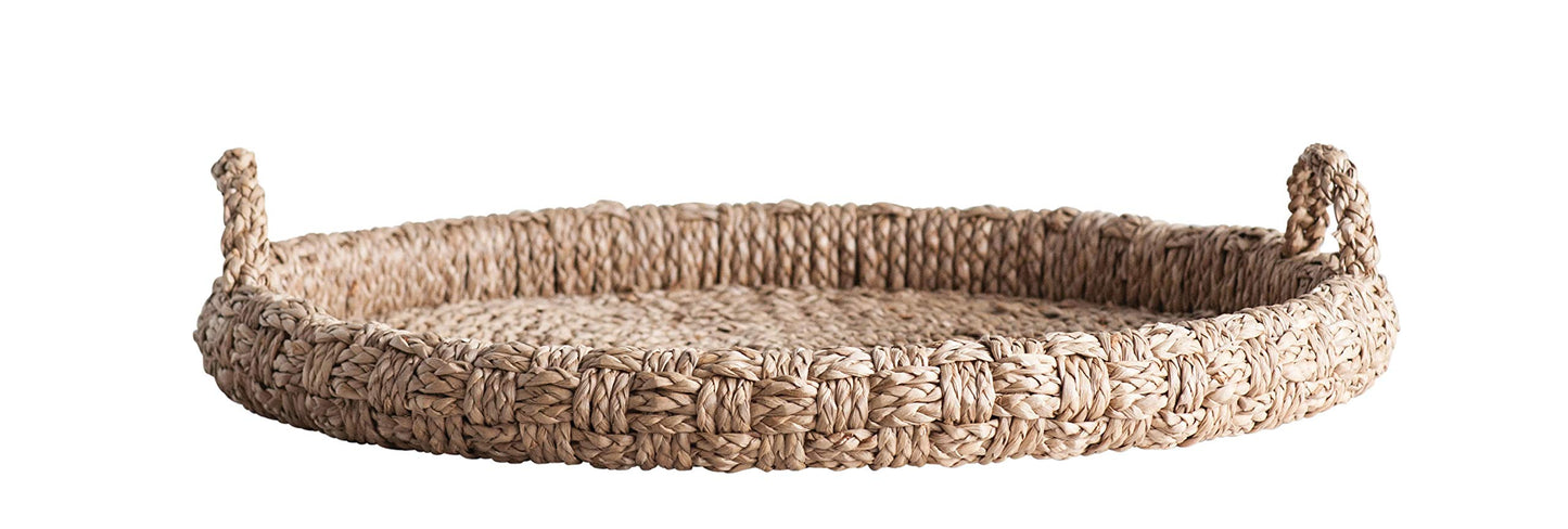 Creative Co-Op Round Braided Tray