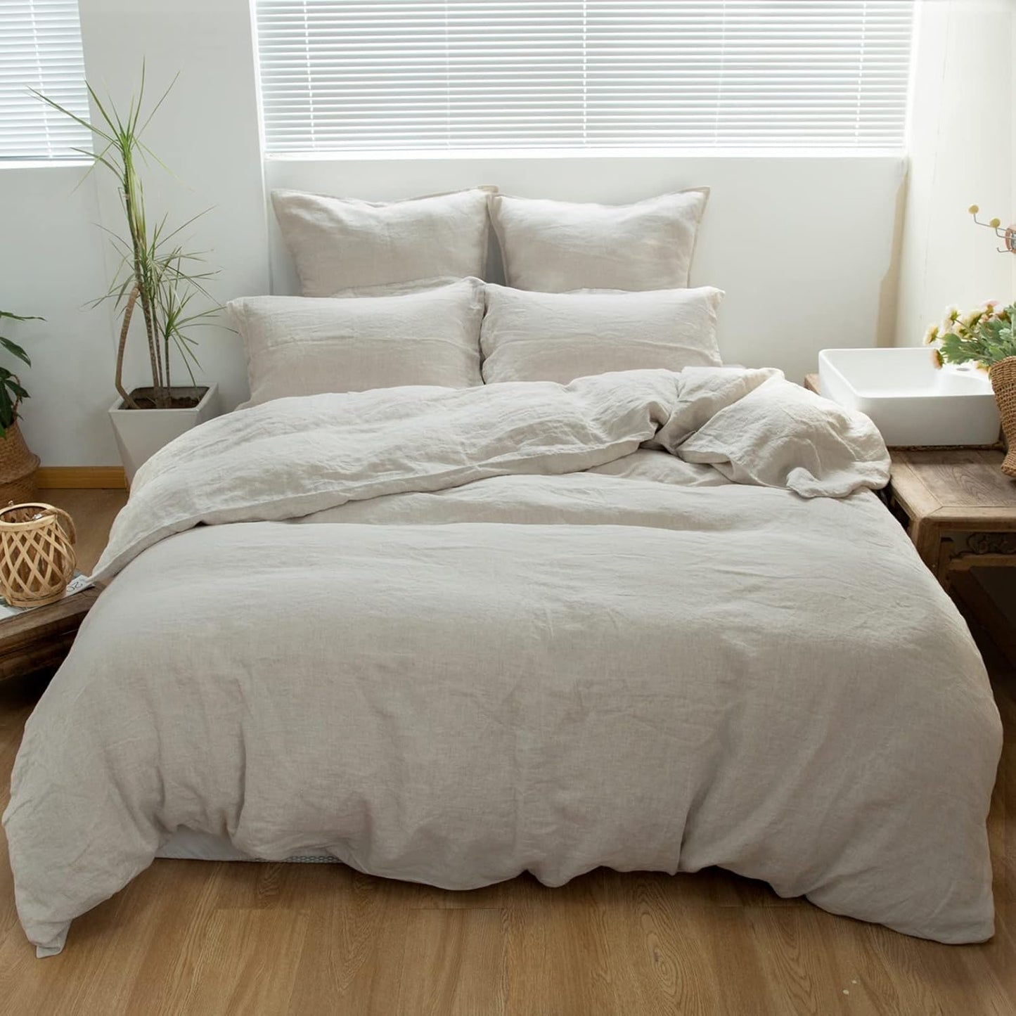 Linen Throw Pillow Cover Set