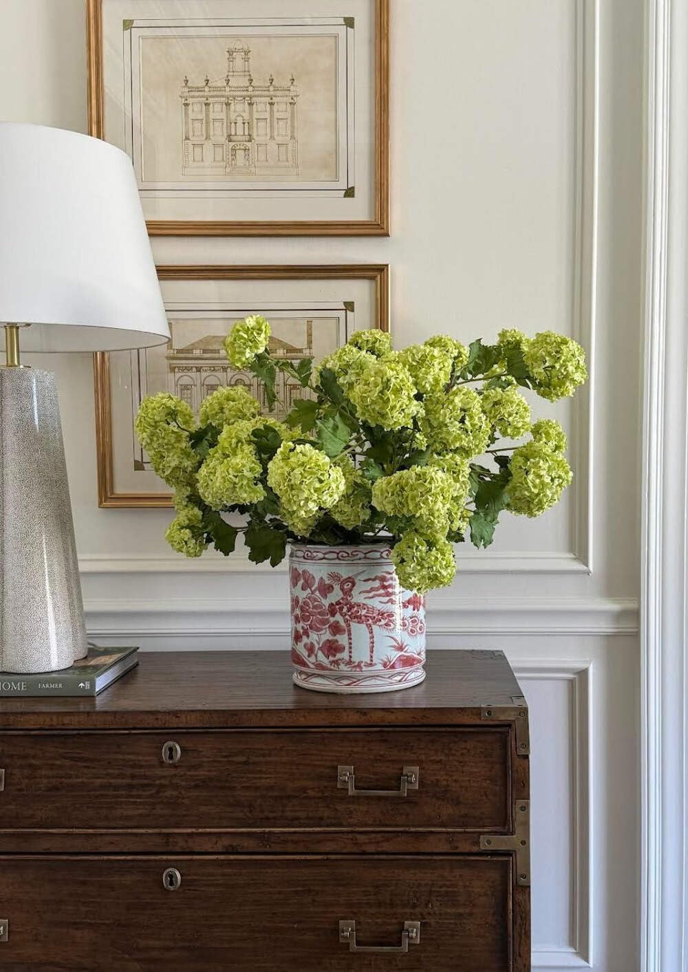 Faux Snowball Flower Stem