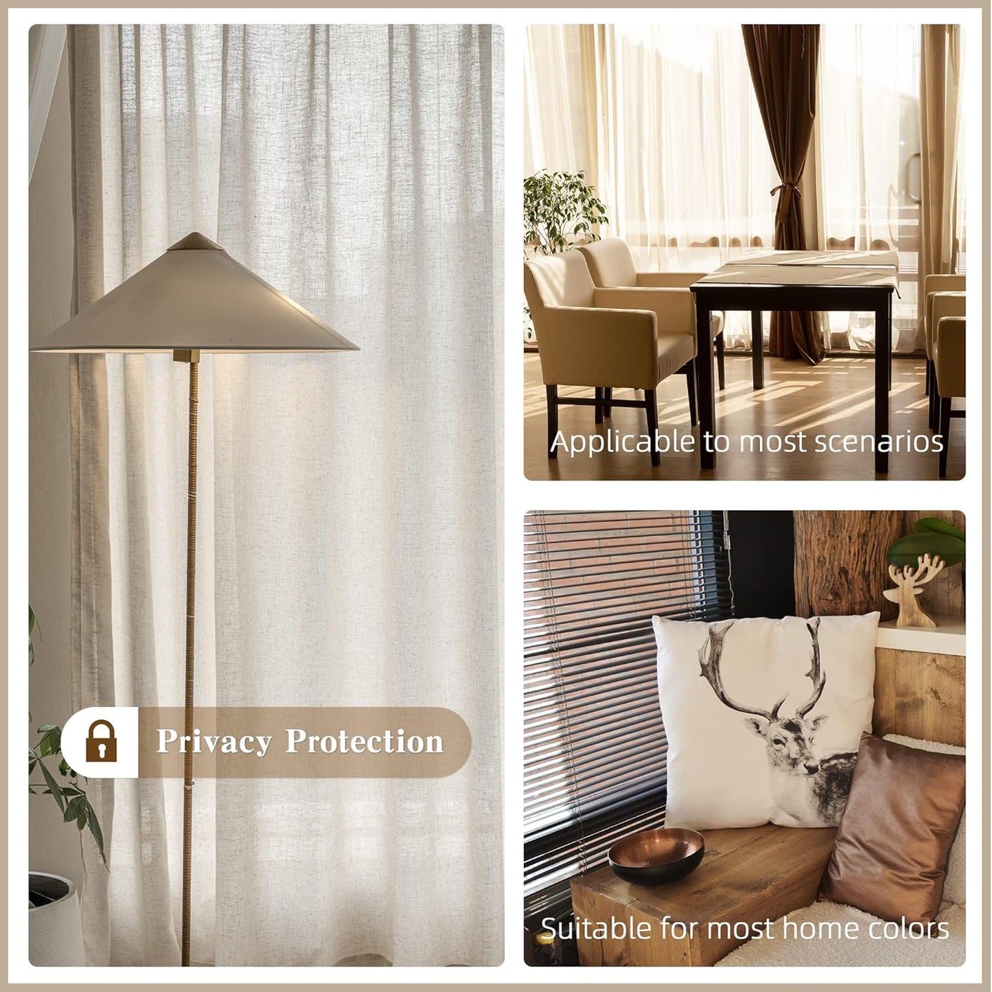 Faux Linen Sheer Curtains