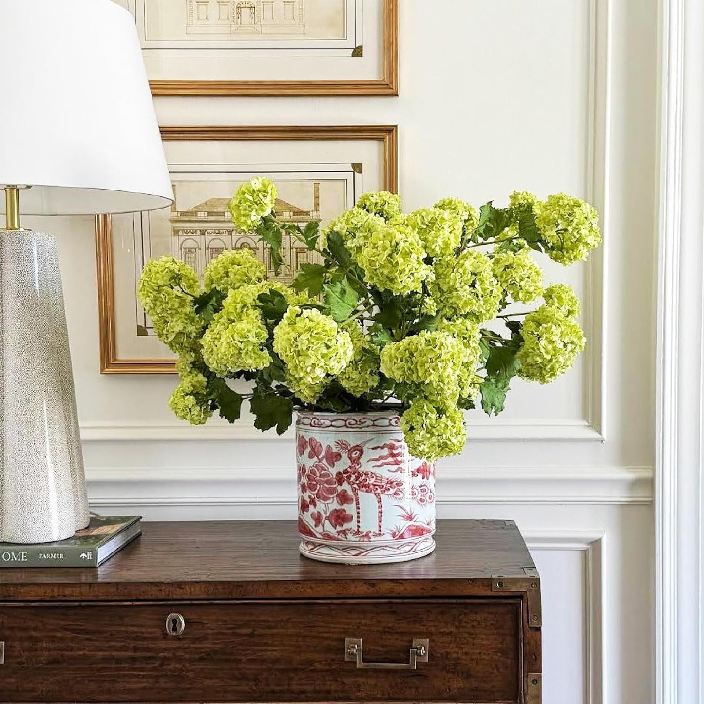 Faux Snowball Flower Stem