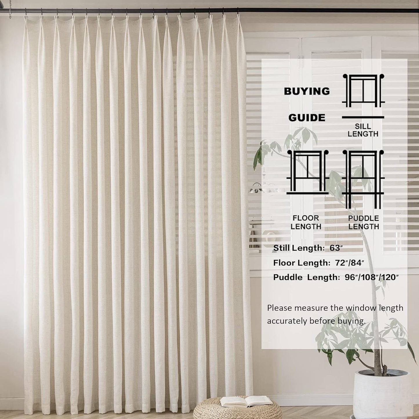 Faux Linen Sheer Curtains