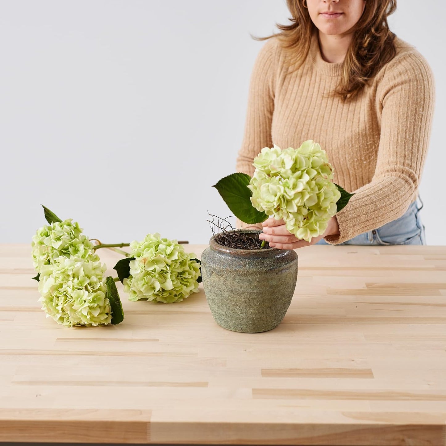 Faux Snowball Flower Stem