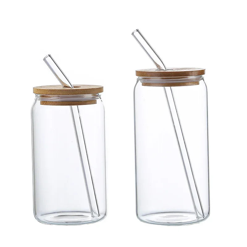 Glass Cup With Bamboo Lid