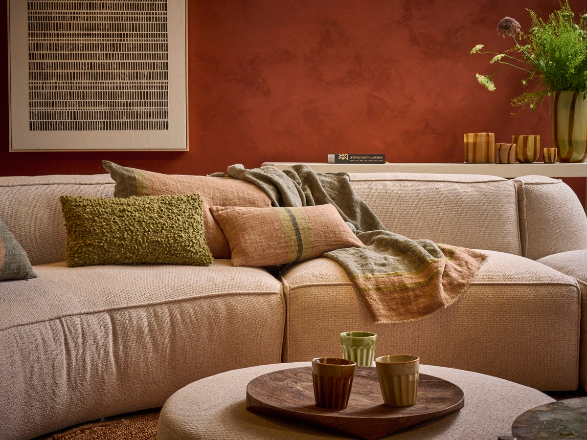 Brunello Striped Linen Throw by Pomax