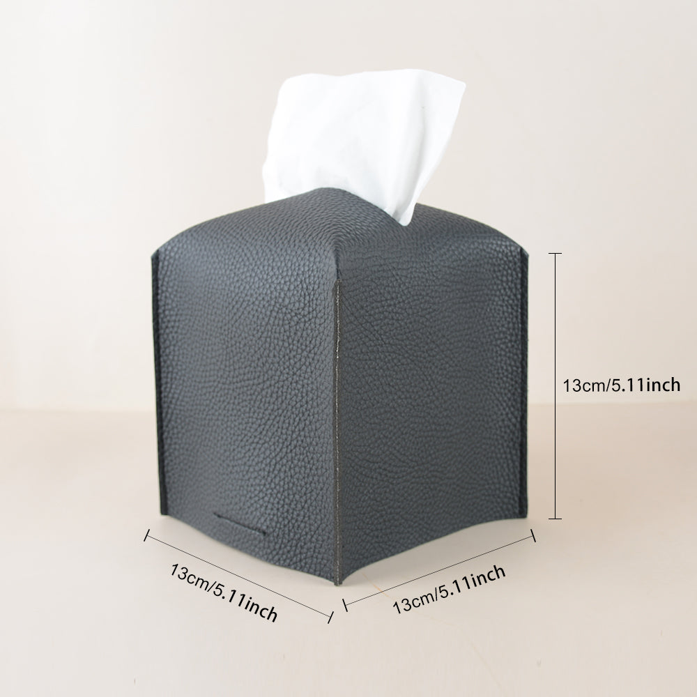 Faux Leather Tissue Box