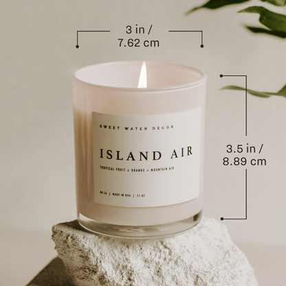 White Tea and Jasmine Soy Candle - White Jar - 11 oz