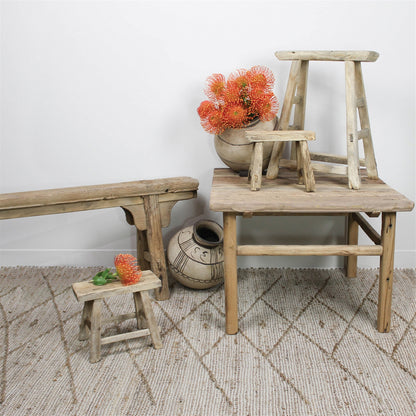Hokkaido Antique Elm Stool — HomArt