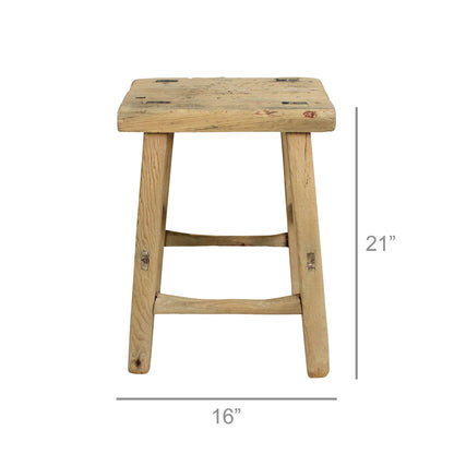 Hokkaido Antique Elm Stool — HomArt