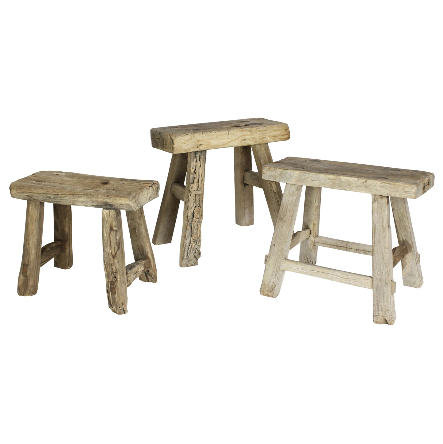 Hokkaido Antique Elm Stool — HomArt