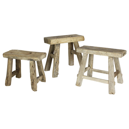 Hokkaido Antique Elm Stool — HomArt