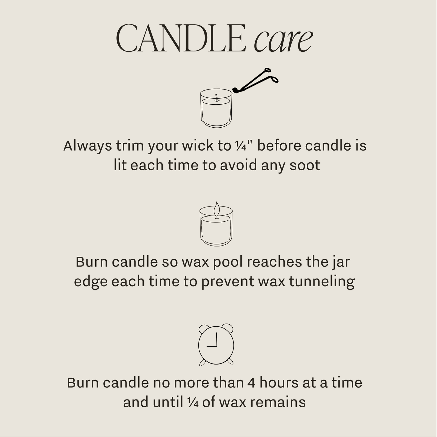 Candle care instructions graphic