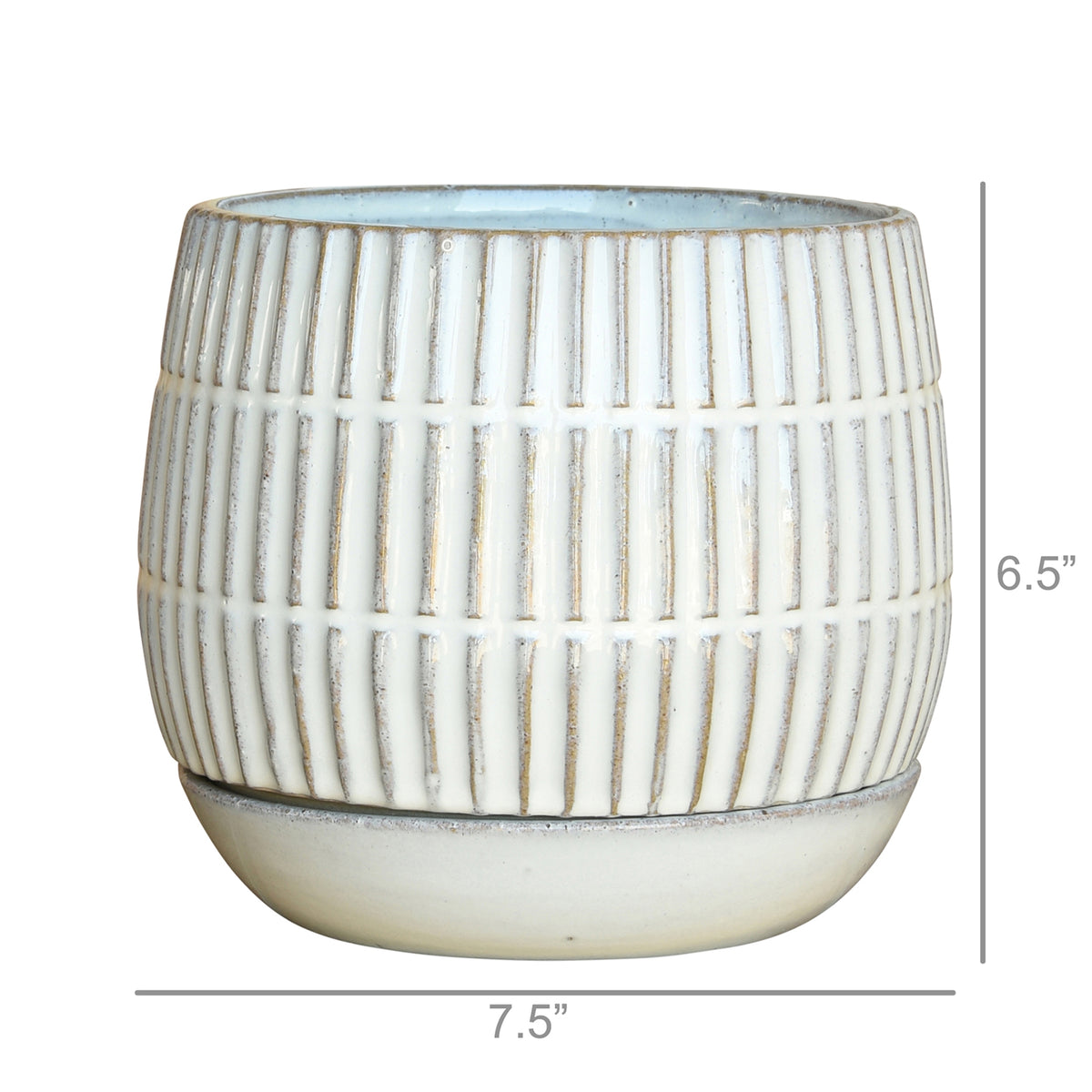 Ramos Linear Cachepot with Saucer — HomArt