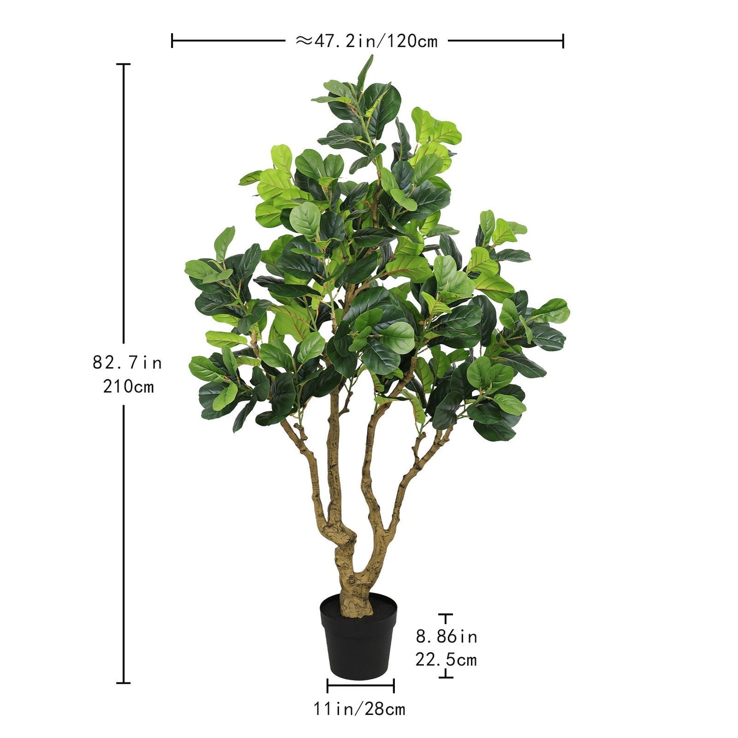 7FT Tall Artificial Banyan Tree Silk Plant – Large Faux Greenery