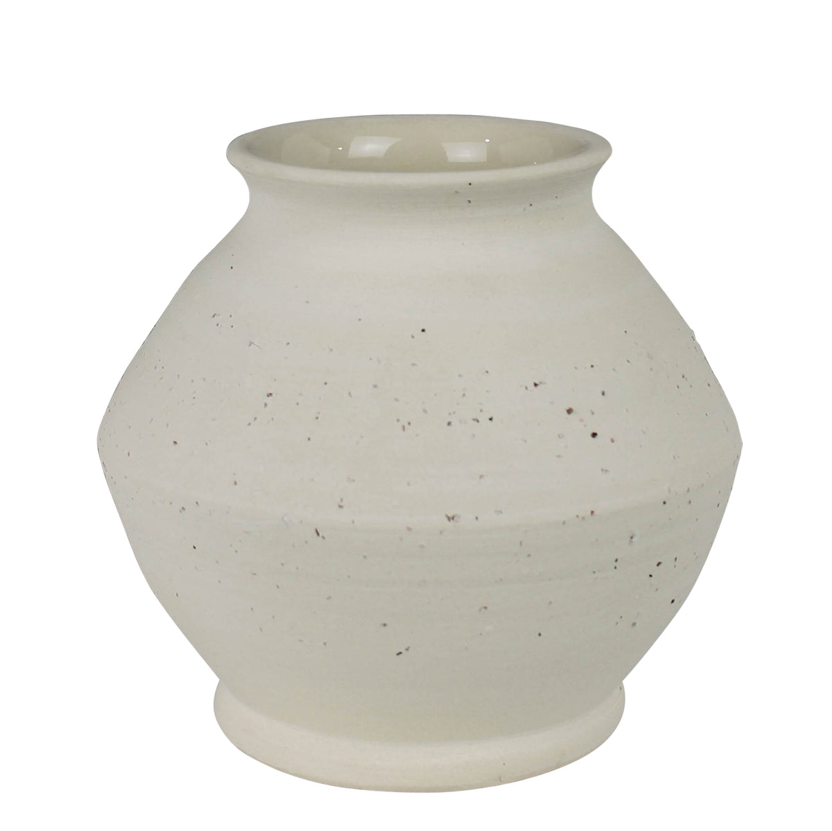 Stoneware Vase — Speckled White — HomArt