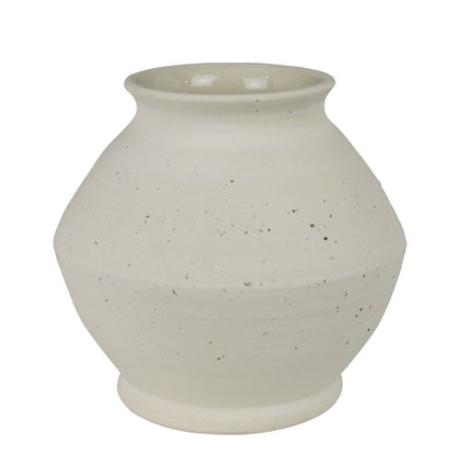 Stoneware Vase — Speckled White — HomArt