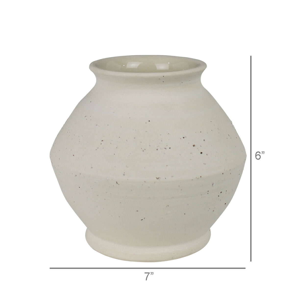 Stoneware Vase — Speckled White — HomArt