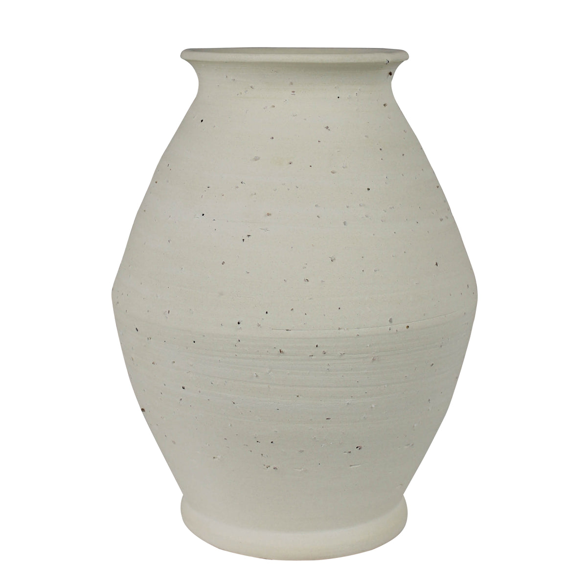Stoneware Vase — Speckled White — HomArt