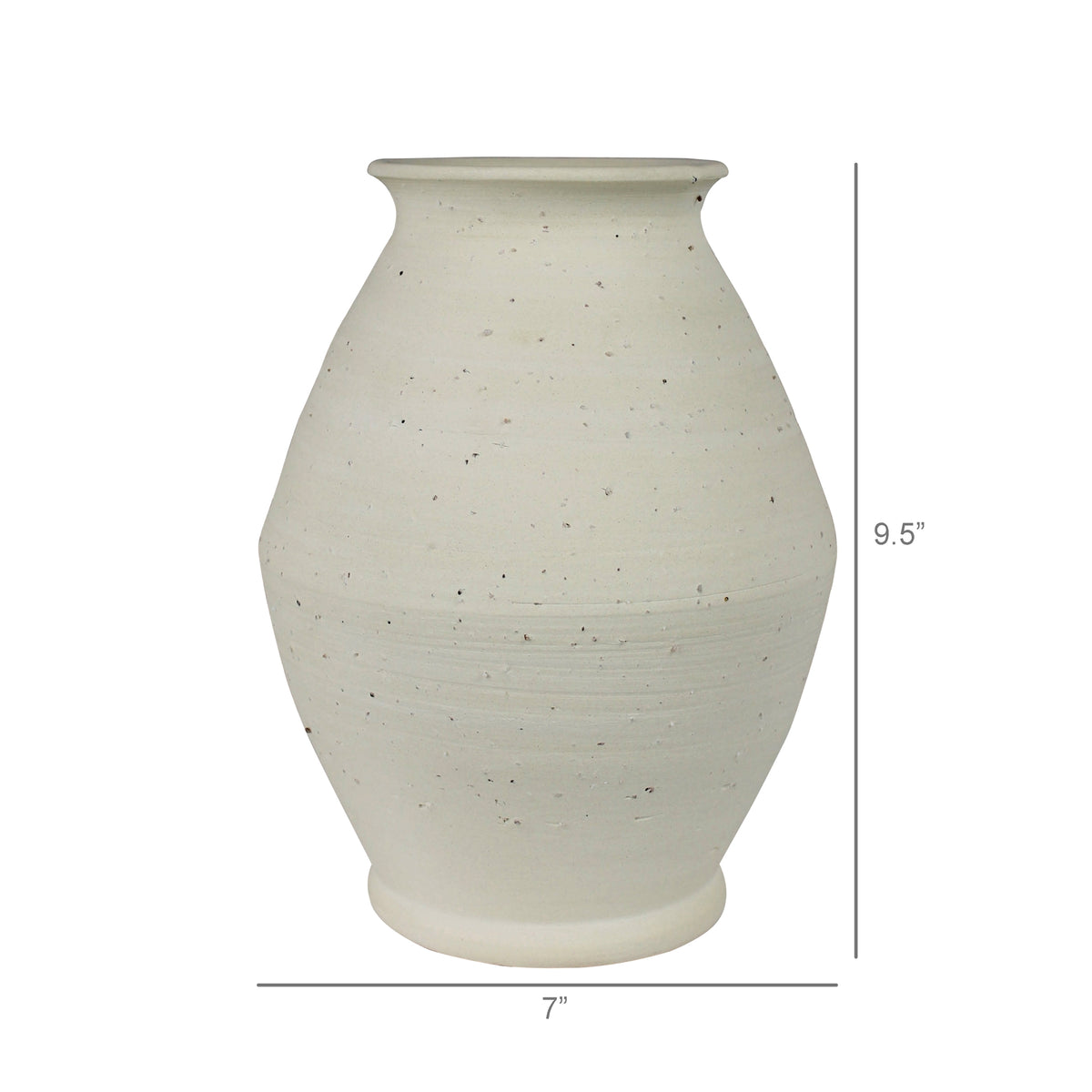Stoneware Vase — Speckled White — HomArt