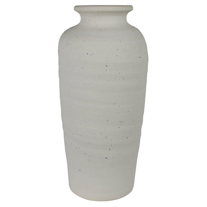 Tall Stoneware Vase — Speckled White — HomArt