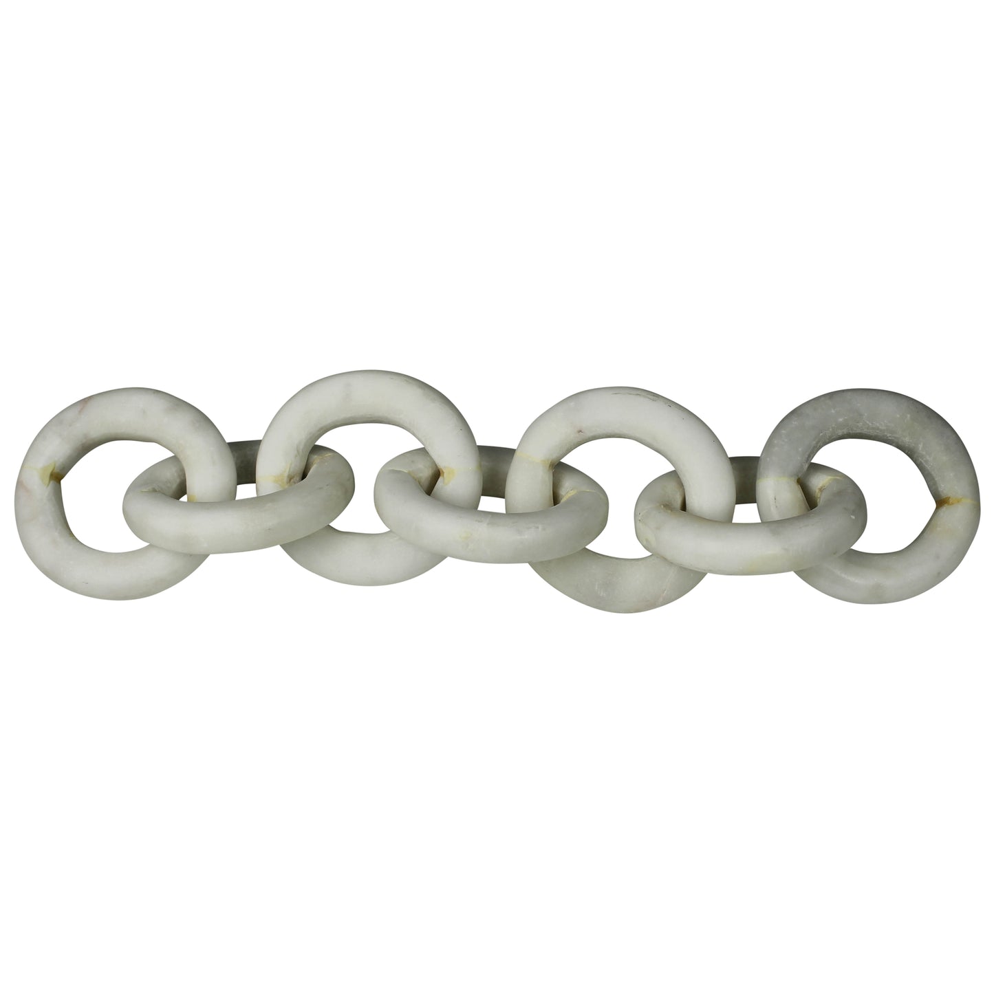 Carved marble chain with loose interlocking links