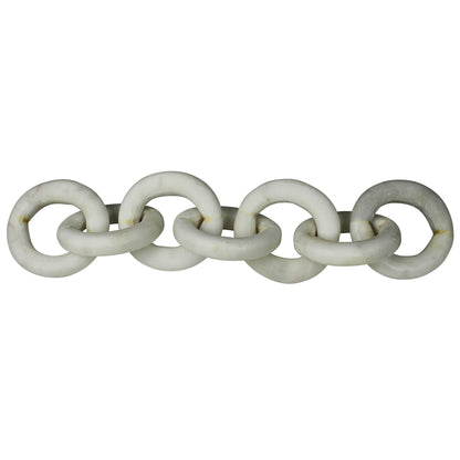 Carved marble chain with loose interlocking links