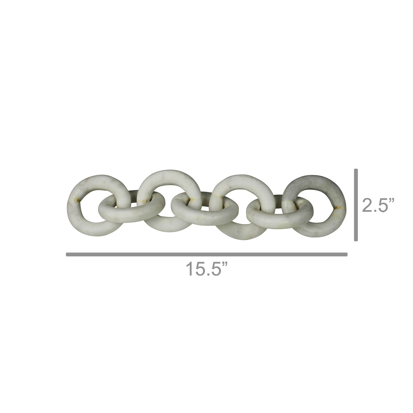 Carved marble chain with loose interlocking links