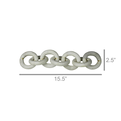 Carved marble chain with loose interlocking links