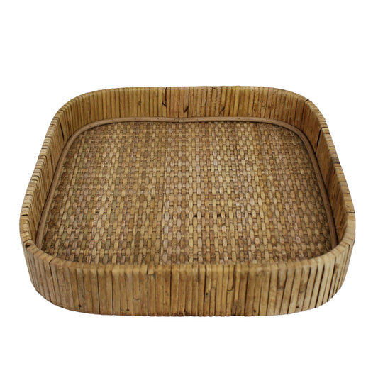 Cayman Rattan Square Tray — HomArt
