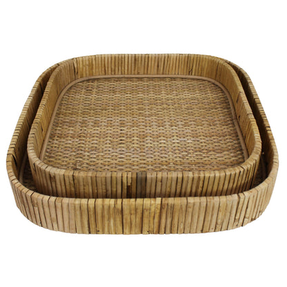 Cayman Rattan Square Tray — HomArt