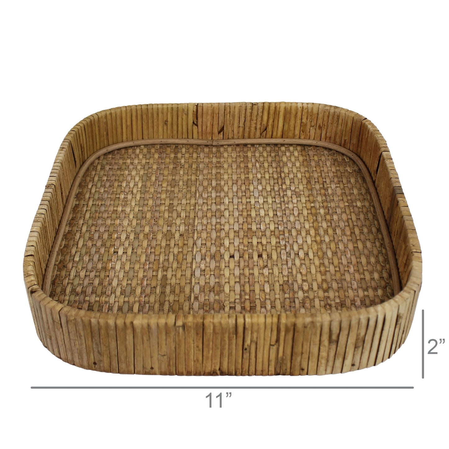 Cayman Rattan Square Tray — HomArt