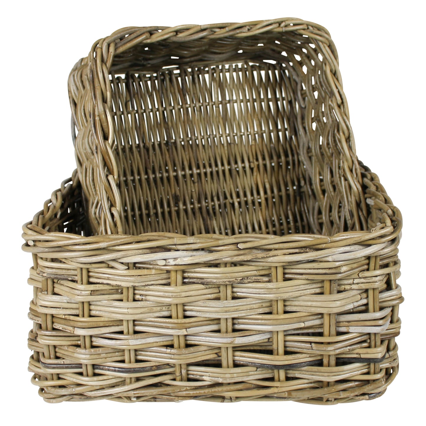 Square Rattan Baskets — Set of 2 — HomArt