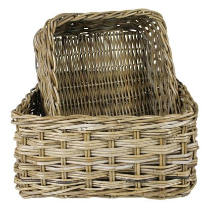 Square Rattan Baskets — Set of 2 — HomArt