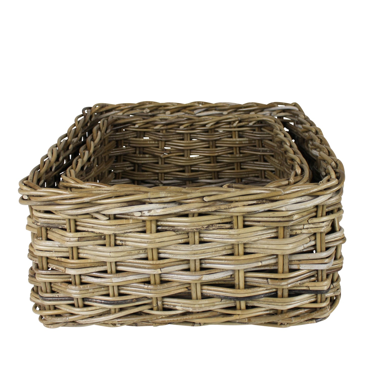 Square Rattan Baskets — Set of 2 — HomArt
