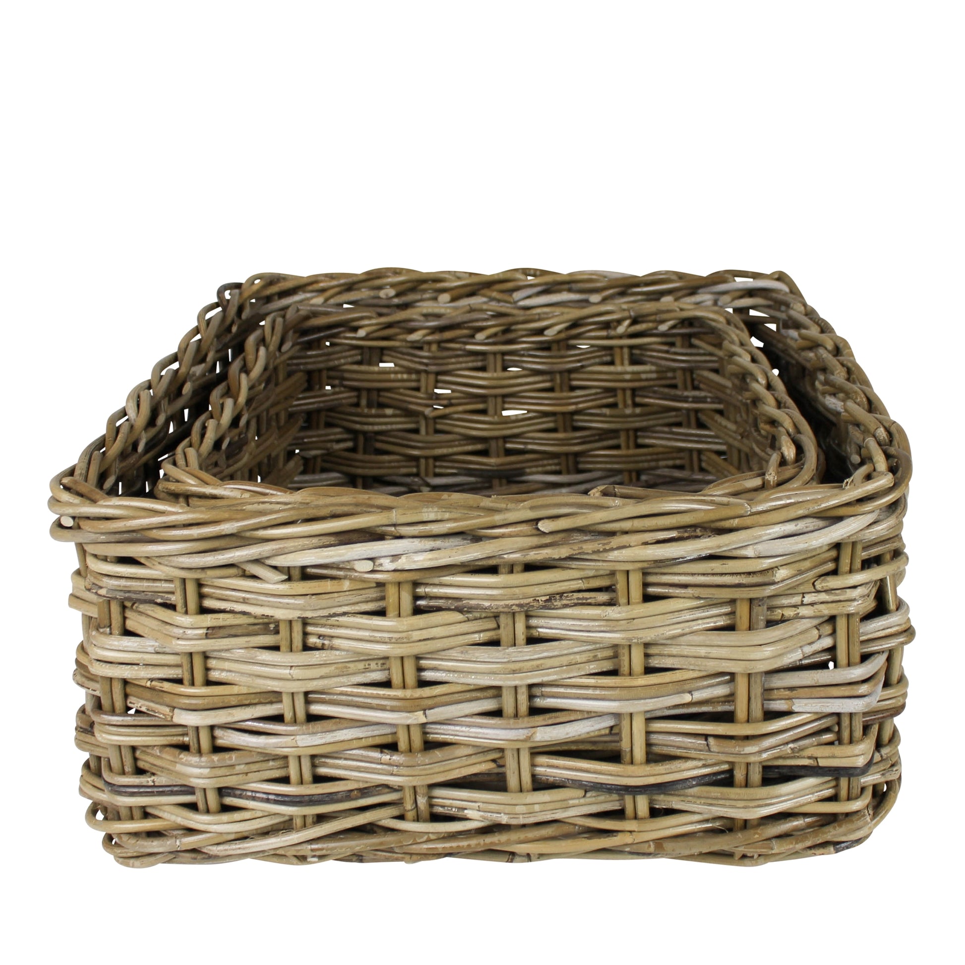Square Rattan Baskets — Set of 2 — HomArt