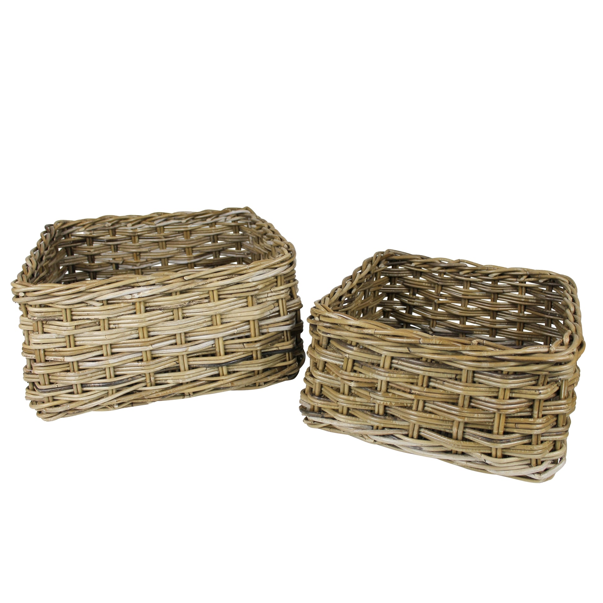 Square Rattan Baskets — Set of 2 — HomArt