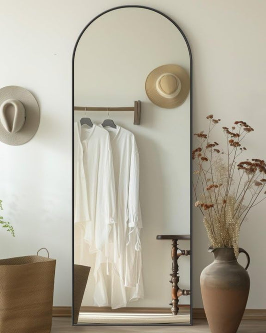 Freestanding 5ft Arch Black Mirror