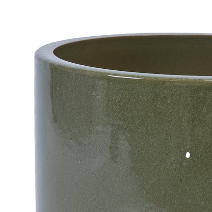 3 Pieces Ceramic Flowerpot Set - Antique Light Green