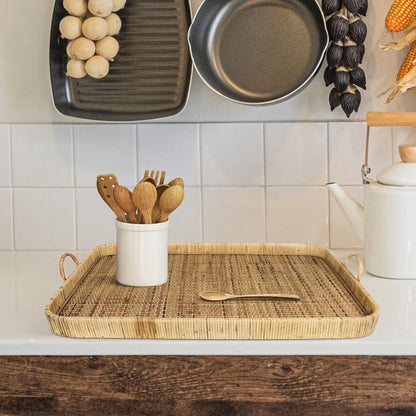 Cayman Grand Rattan Tray — HomArt