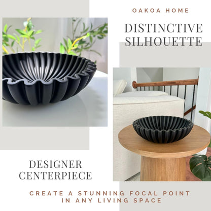 OAKOA Concrete Ruffled Bowl