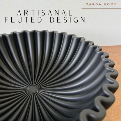 OAKOA Concrete Ruffled Bowl