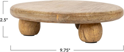 Creative Co-Op Hand-Carved Pedestal