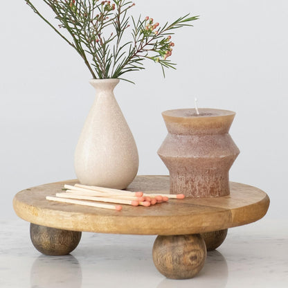 Creative Co-Op Hand-Carved Pedestal